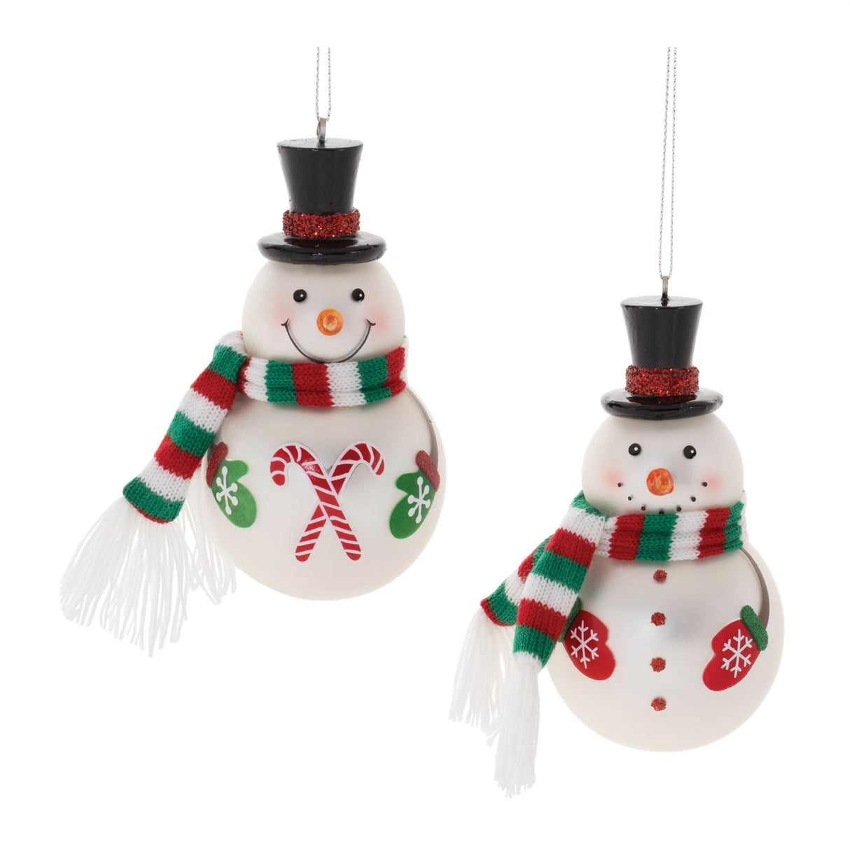 Frosted glass snowman ornament (set of 6)