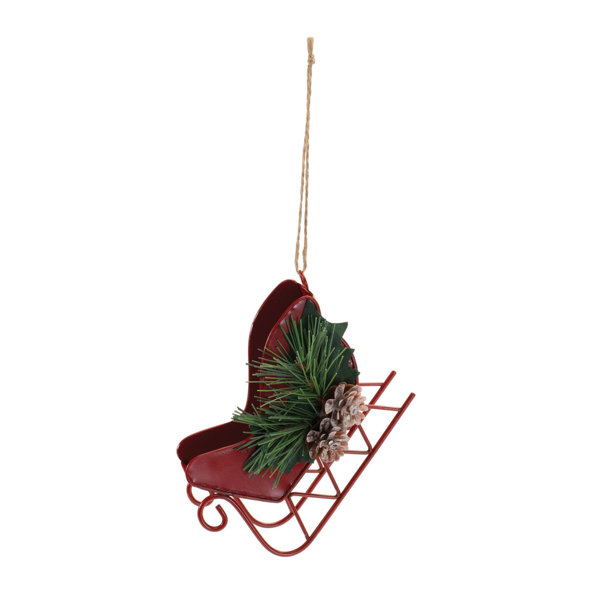Metal sleigh ornament (set of 12)