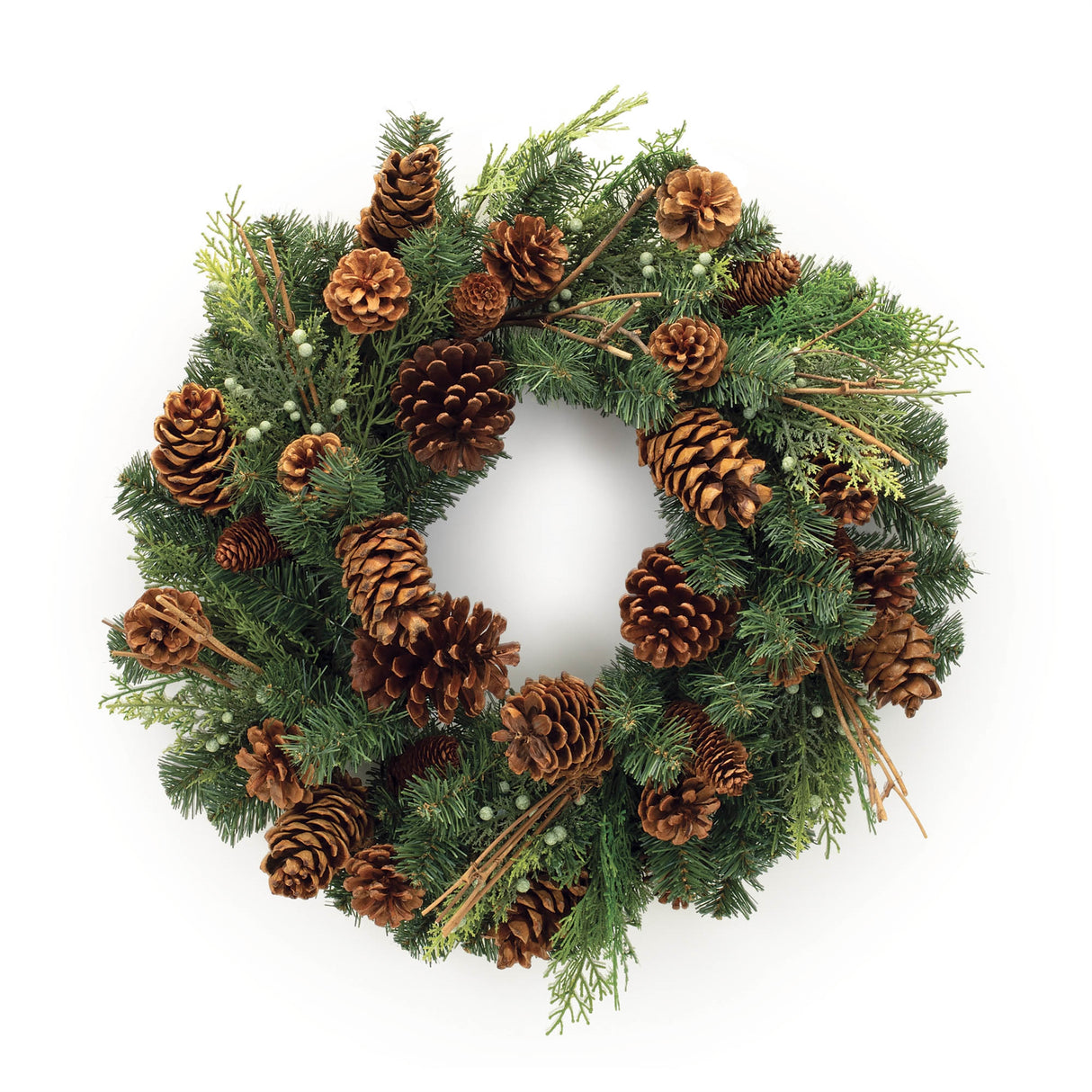 Mixed pine and pinecone wreath 26"d