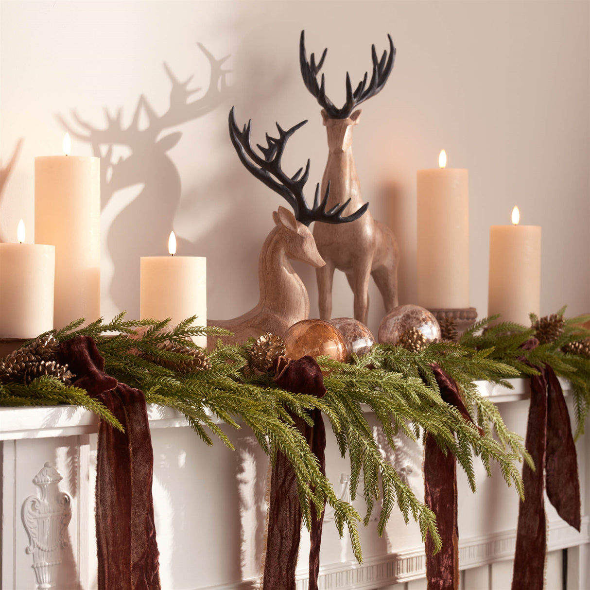 Winter pine garland (set of 2)