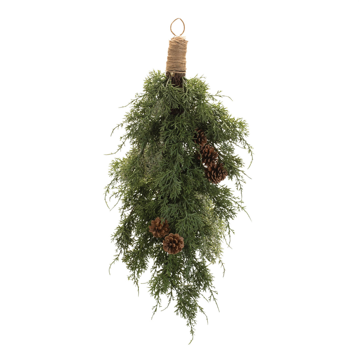 Pine and pinecones wall swag bundle 28"h