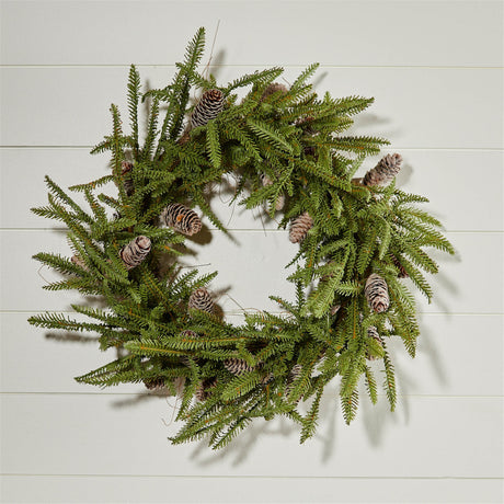 Pine and pinecone wreath 24"d