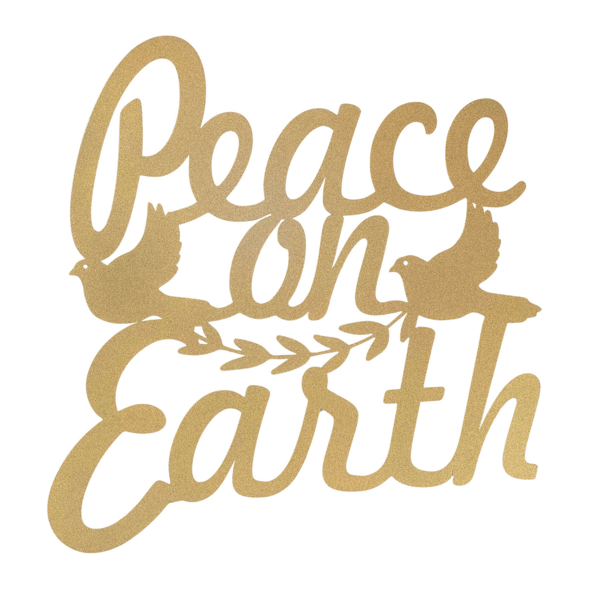 Cut metal peace on earth plaque 15.5"h