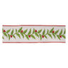 Embroidered holly leaf wired ribbon 4" x 5 yds.