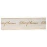 Embroidered merry christmas wired ribbon 4" x 5 yds.