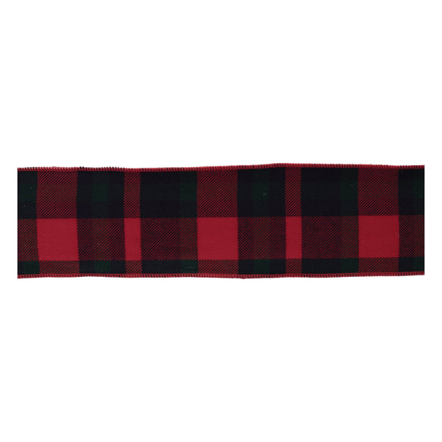 Red-and-black-plaid-wired-ribbon-(set-of-2)-Ribbons-&-Trim