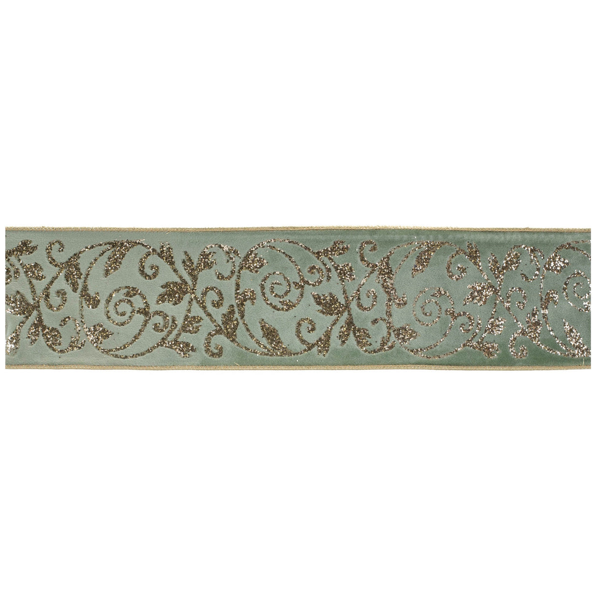 Ornate Glittered Wired Ribbon 4" x 5 Yds.