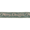Glittered merry christmas wired ribbon 4" x 5 yds.