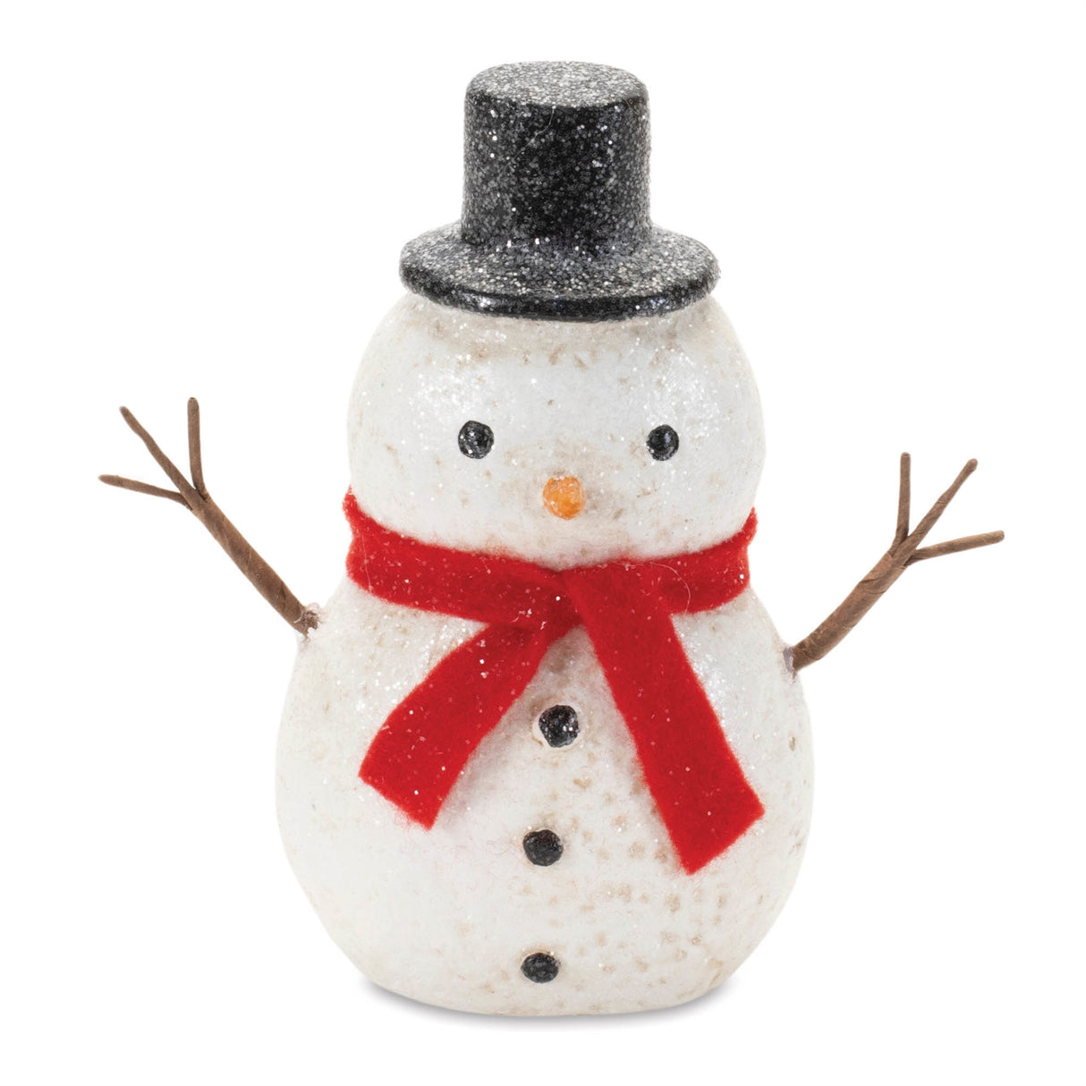 Glittered snowman figurine (set of 6)