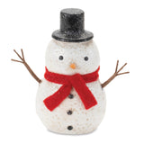 Glittered snowman figurine (set of 6)