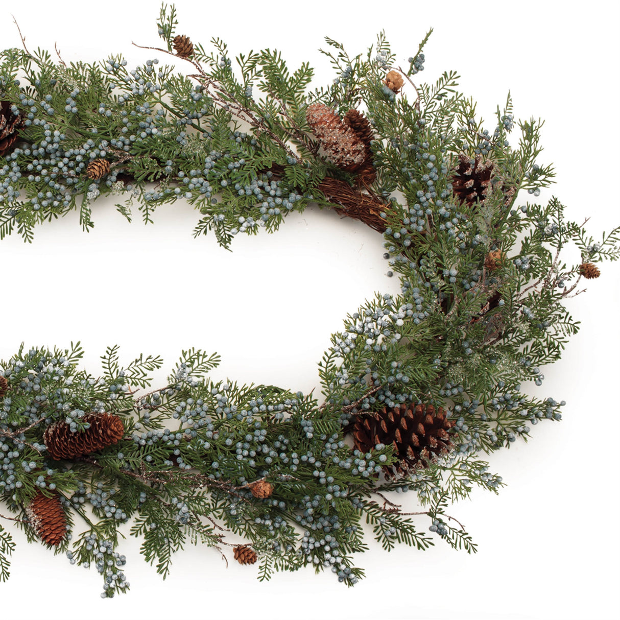 Mixed juniper and pinecone garland 6'l