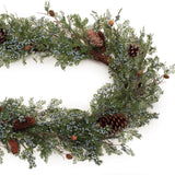 Mixed juniper and pinecone garland 6'l