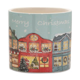 Merry christmas village planter (set of 2)