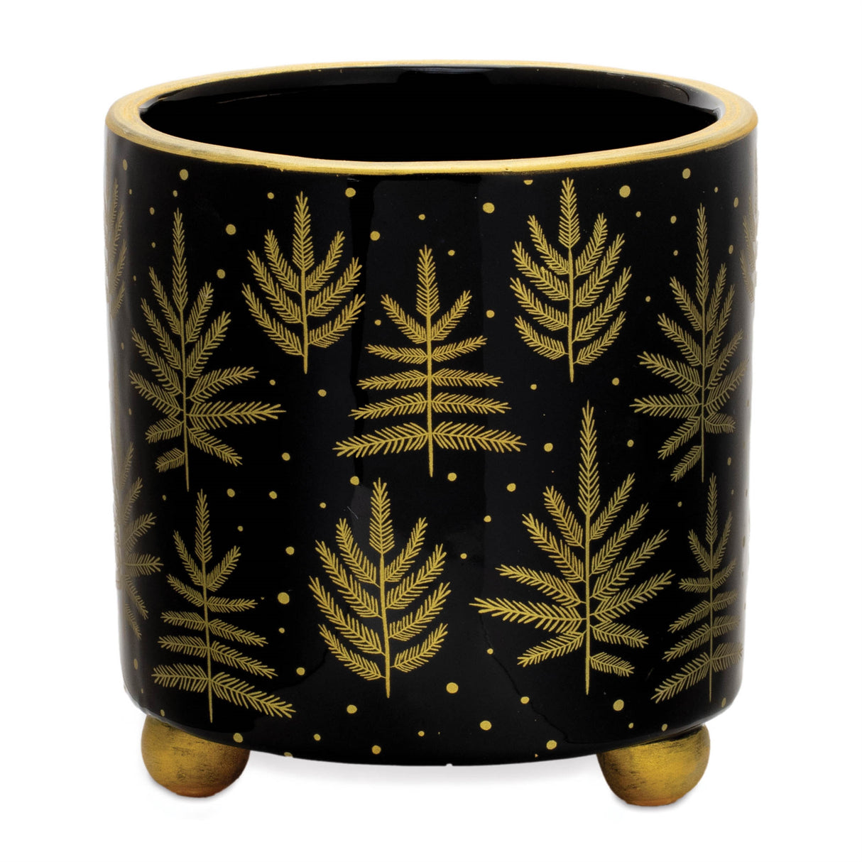 Footed pine tree planter (set of 2)