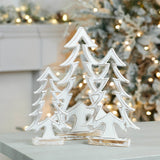 Wood pine tree outline (set of 2)