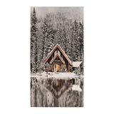 Wooden winter lake lodge plaque 17.5"h
