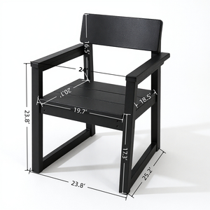 Black HDPE Outdoor & Garden Armchairs with Modernist Design