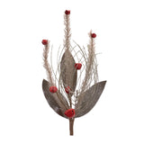 Glittered pine and sleigh bell spray (set of 6)
