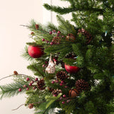Santa with deer and cardinal bird ornament (set of 6)