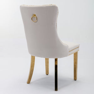 A&A Furniture Nikki Collection Modern Velvet Upholstered Dining Chair Set of 2