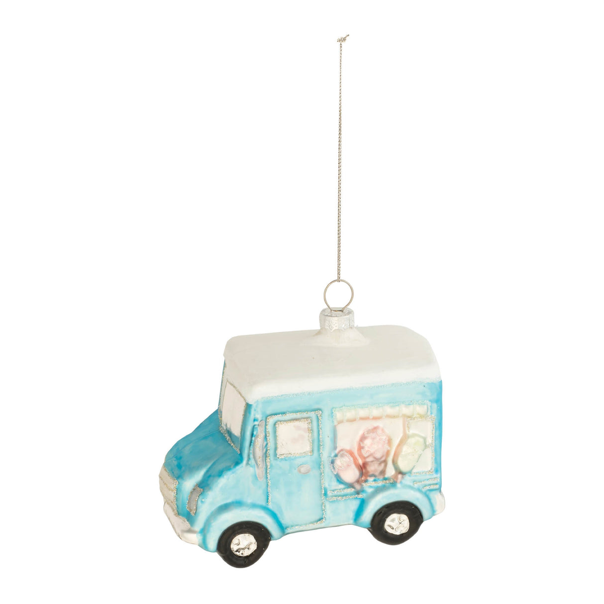 Glass ice cream truck ornament (set of 12)
