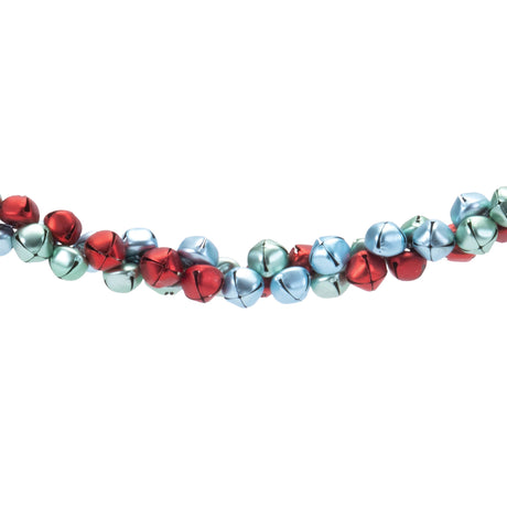 Metal sleigh bell cluster garland (set of 2)