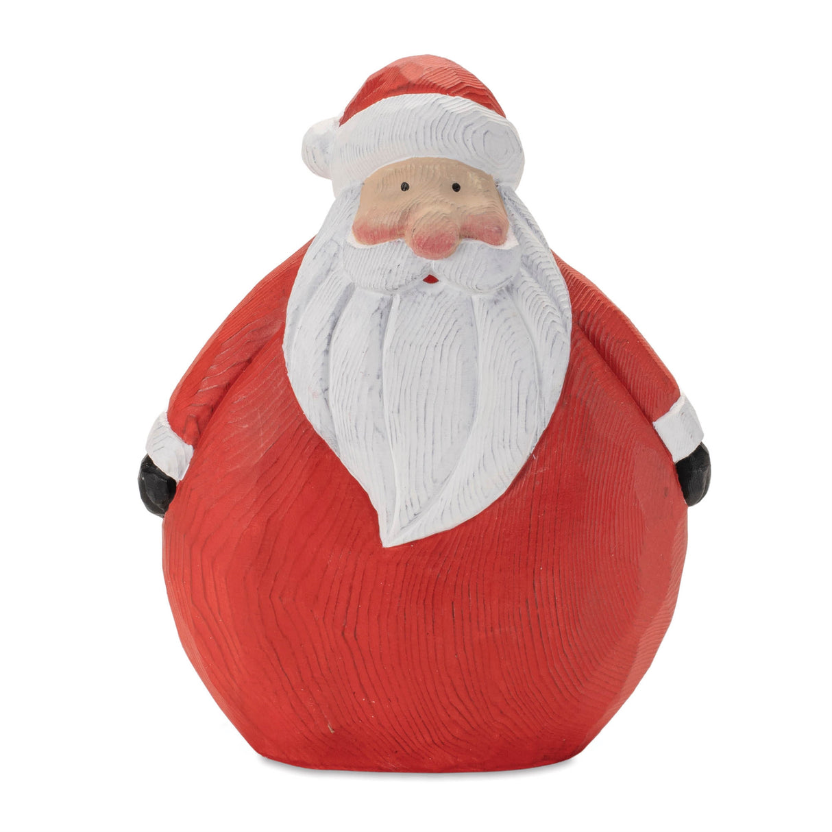 Round wood santa figurine (set of 4)