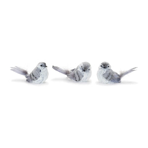 Feathered-bird-shelf-sitter-(set-of-Decorative-Objects