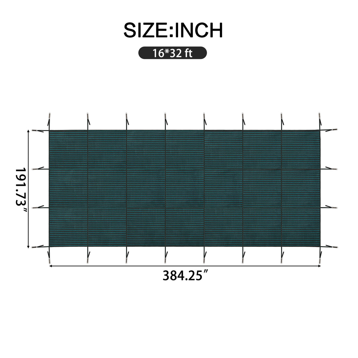 Swimming Pool Safety Cover, Fits 16x32ft Rectangular Pools