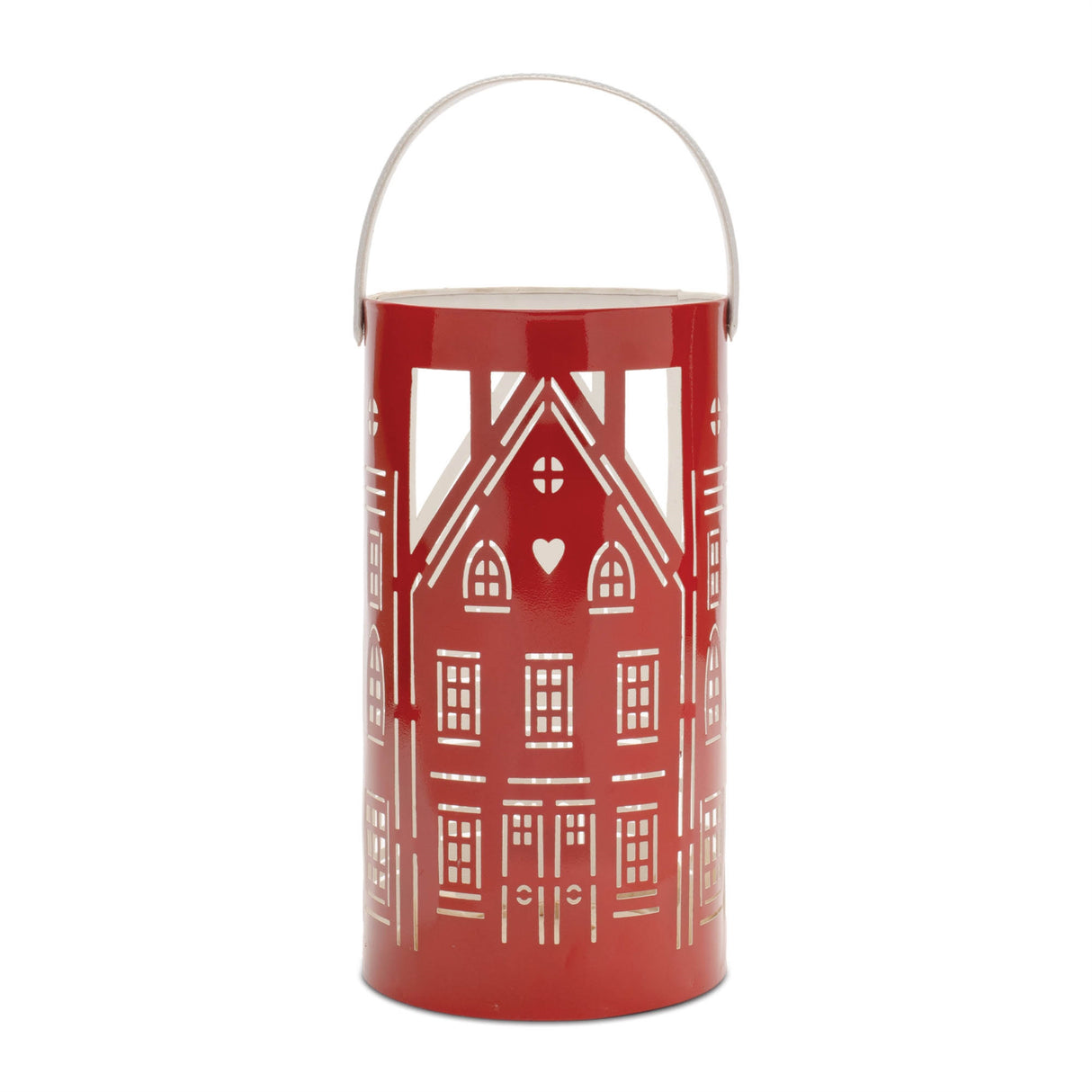 Punched metal house lantern (set of 3)