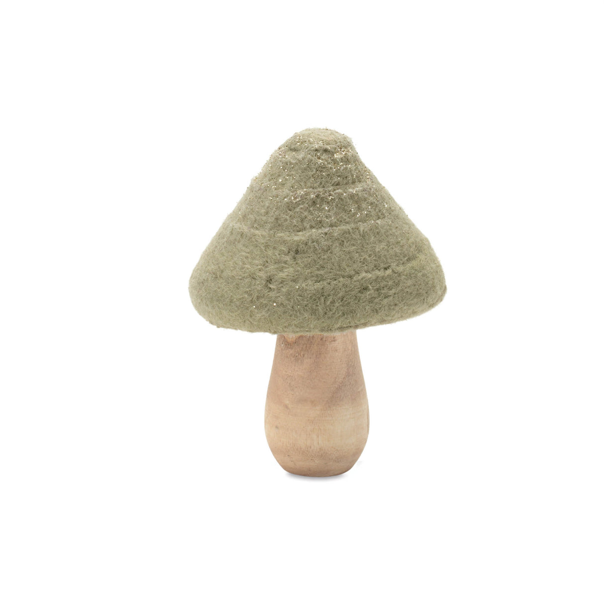 Glittered wool mushroom decor (set of 2)