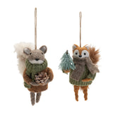 Felt squirrel and fox ornament (set of 12)