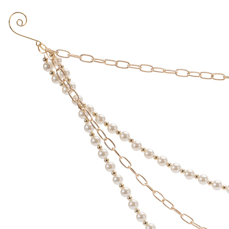 Pearl bead and chain link garland (set of 2)