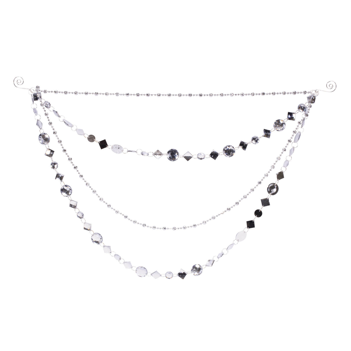 Jewel bead and chain link garland (set of 2)