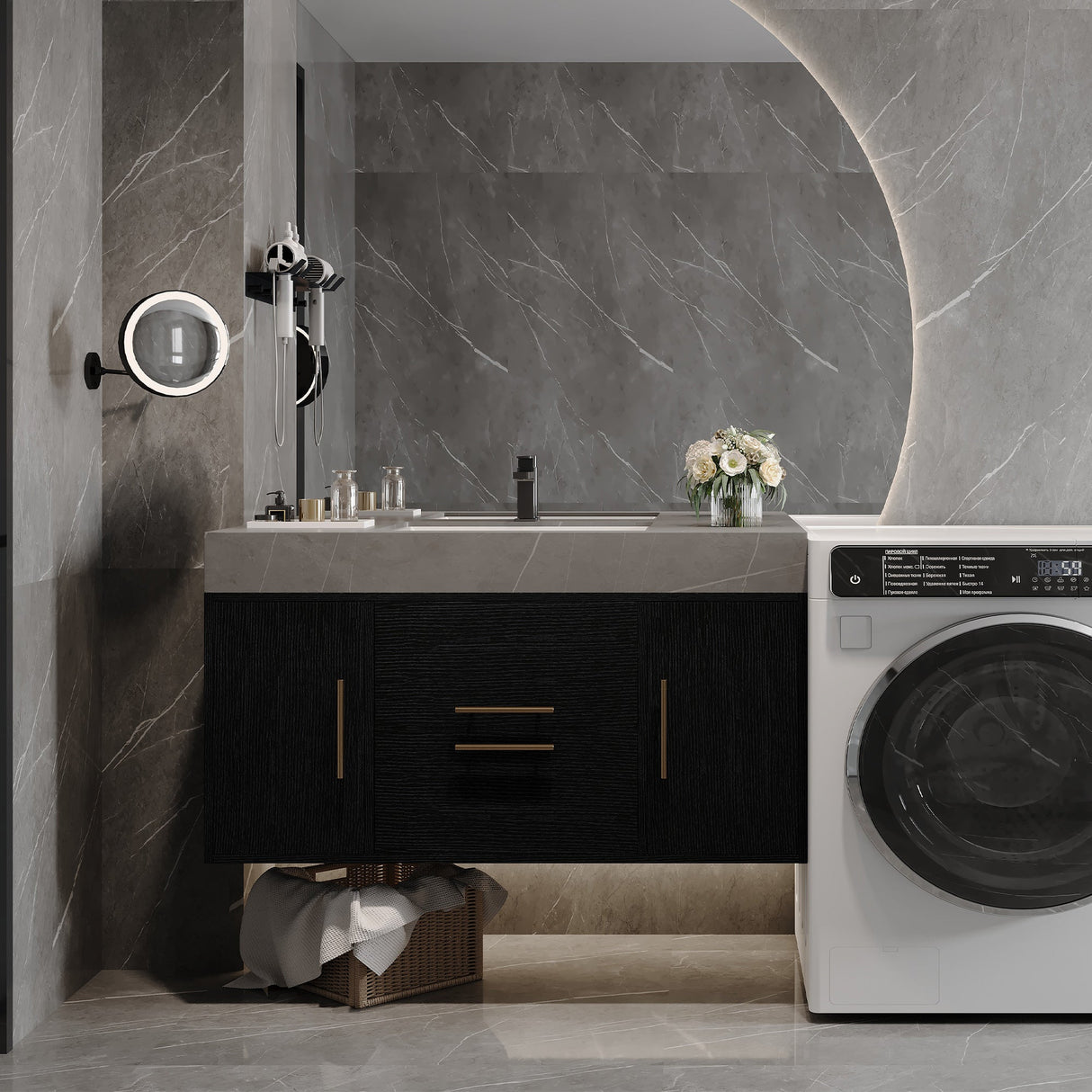 39.4 Inches Single Contemporary Floating Bathroom Vanity