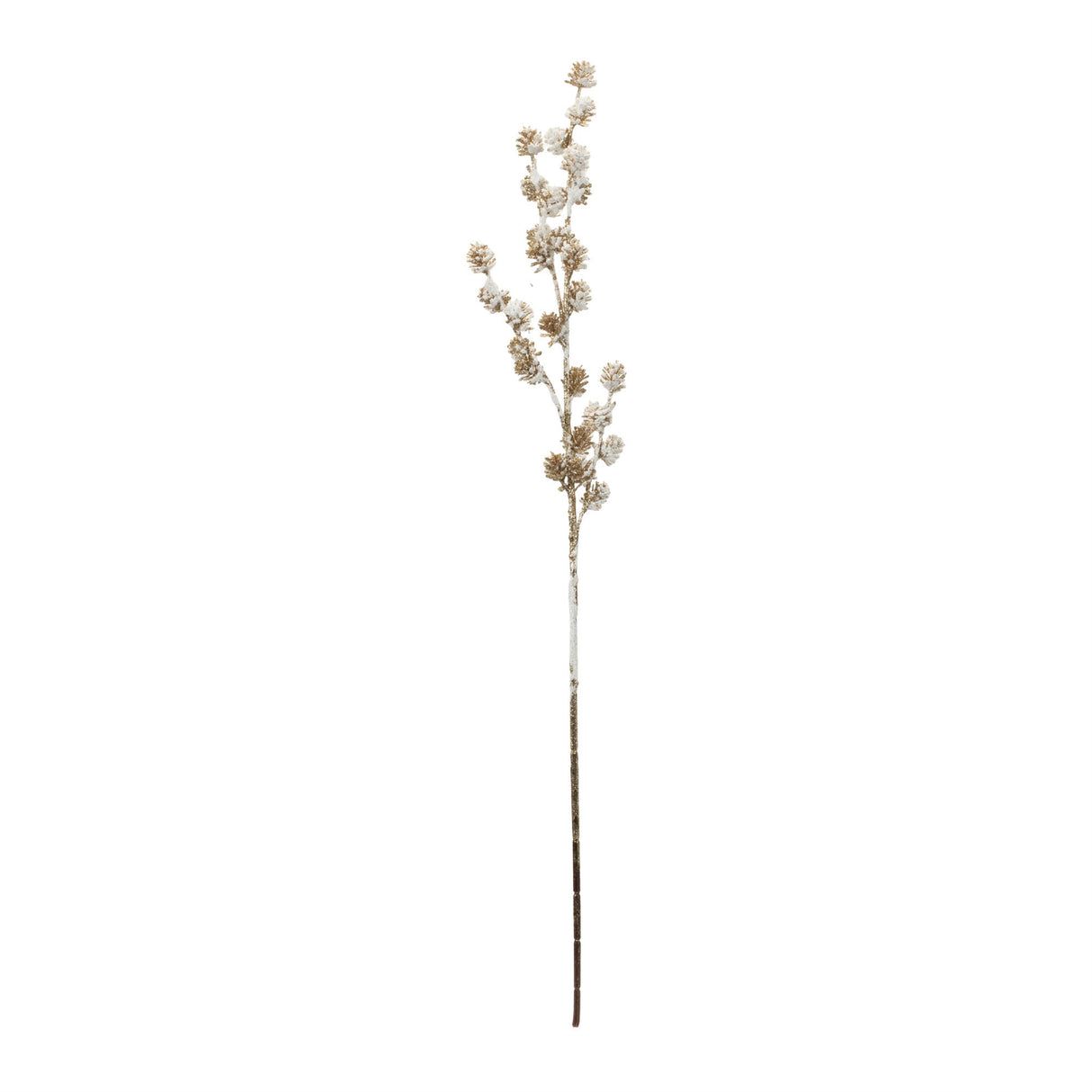 Snowy glittered pinecone spray (set of 6)
