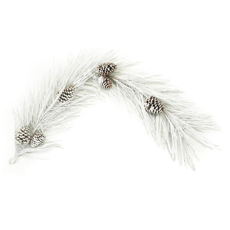 Flocked long needle pine garland 48"l