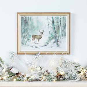 Flocked Long Needle Pine Garland 48"L