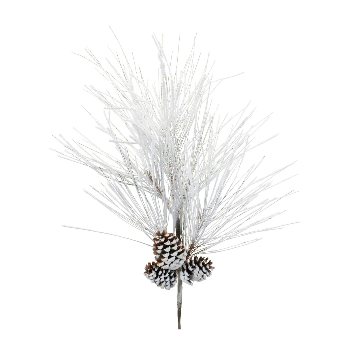Flocked long neddle pine spray (set of 2)