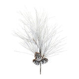 Flocked long neddle pine spray (set of 2)