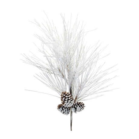 Flocked-long-neddle-pine-spray-(set-of-2)-Artificial-Flowering-Plants
