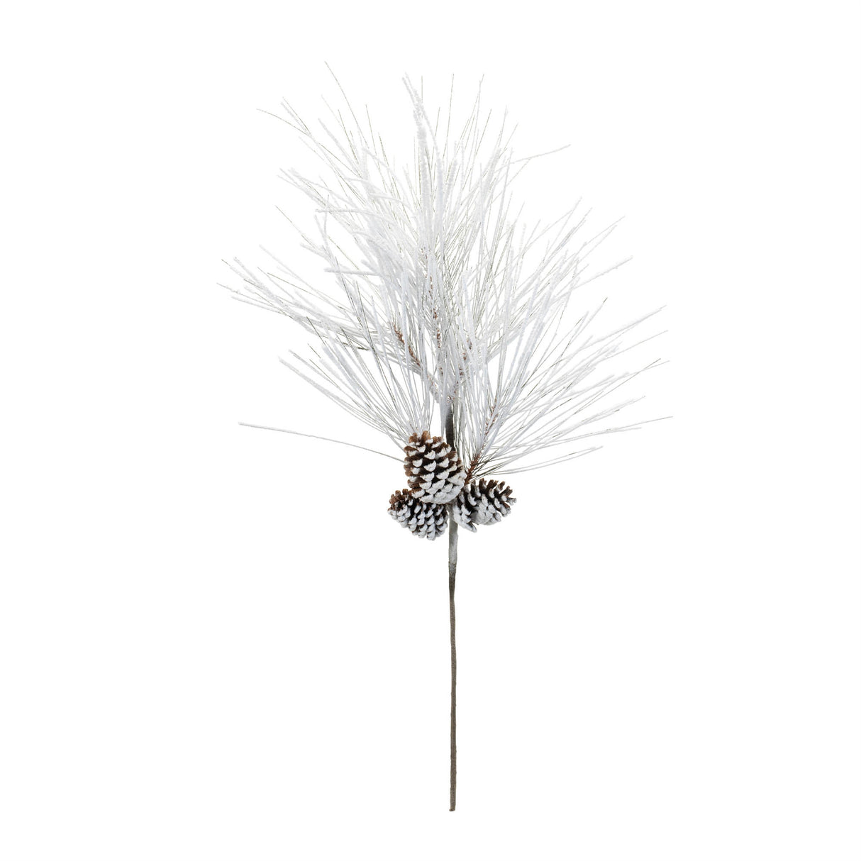 Flocked long neddle pine spray (set of 2)