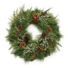 Mixed pine juniper and pincone wreath 24"d