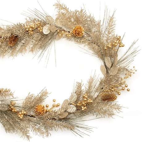 Mixed pine eucalyptus berry garland 6'l