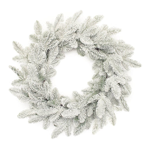 Snowy Flocked Pine Wreath 24"D