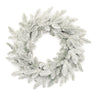 Snowy flocked pine wreath 24"d