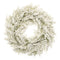 Snowy flocked pine wreath 24"d
