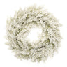 Snowy flocked pine wreath 24"d