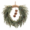 Glittered pine with sleigh bell wreath 22"d