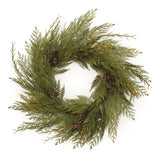 Cedar and mini pinecone wreath 30"d